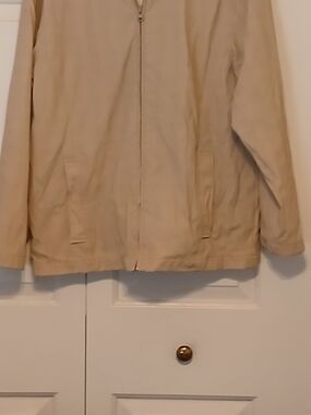 Izod Women Light Beige Zip-Front Rain  Jacket